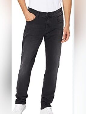 7 Seven For All Mankind Slimmy Mens Straight Black/Dark Gray Jeans Men Size 40